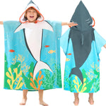 Joiedomi Kids Beach Towels with Hood for 3-10 Years Boys Girls Unicorn Hooded Toddler Bath Towel Poncho Absorbent Quick Dry Soft Microfiber Swim Robe with Backpack Lightweight 30"x30" for Beach Pool