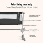 Dream On Me Skylar Bassinet and Bedside Sleeper, Adjustable Heights, Breathable Mesh Sides, Plush Mattress Pad, Wheels with Safety Locks & Tool-Free Assembly, Compact Fold & Travel Bag - Black