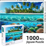 Sutinban Sea Turtle 1000 Piece Puzzle for Adults, Coolest Adult Puzzle 1000 Pieces, Wave Spirit Hawaii Ocean Jigsaw Puzzles Home Decor Happy Family Time
