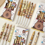 6 Pcs Capybala Retractable Cute Cartoon Capybara Pens 0.5mm Black Ink Soft Grip Gel Ink Aesthetic Office School Supplies for Girls Boys Women Men