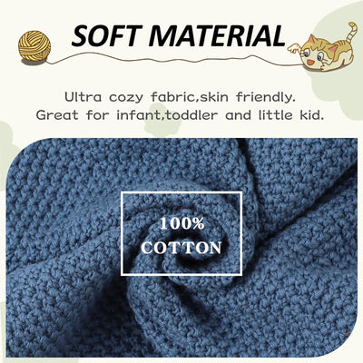 Peecabe Toddler Baby Girl Boy Cable Knit Sweater Cotton Infant Pullover Crewneck Long Sleeve Sweatshirt Fall Winter (Haze Blue, 2T)