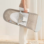 BabyBjörn Bouncer Balance Soft, Light Grey Frame, Mesh, Gray Beige/White (005144US)