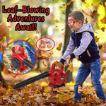 Kids Leaf Blower, Toy Chainsaw, and Lawn Mower Set | Realistic Toddler Landscaping Power Tools with Sound and Action | Includes Safety Goggles Mask and Earmuffs