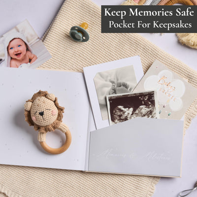 Pink Baby Memory Book | Baby Girl Babies Record Book & Photo Album - New Mom Gift for Newborns | Great For Girl Baby Showers (Pink)