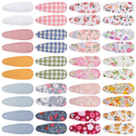 Choicbaby 40 Pcs Toddler Hair Clips Floral Print Girl Hair Clips for Girls Non Slip Wrapped Snap Hairpins for Kids Barrettes Hair Accessories for Baby Girls 2.2 Inch