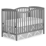 Dream On Me Chelsea 5-in-1 Convertible Full-Size Baby Crib in Steel Grey, GreenGuard Gold & BSA, Pinewood, 4 Mattress Heights, Converts to Toddler, Day & Full-Size Bed, Modern Classic Nursery
