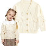Simplee kids Baby Cardigan Cable Knit Toddler Cardigan Long Sleeve Fall Winter Open Front Knit Sweaters