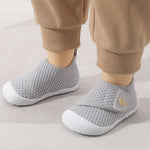 FEETCITY Baby First Walker Shoes Boys Girls Wide Infant Shoes Barefoot Baby Sneakers Newborn Crib Shoe Flexible Infant Shoe Grey