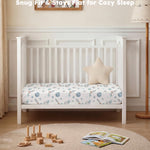 Nyessmee Baby Crib Sheets for Boys and Girls, Fitted Crib Sheets 52" x 28", Soft Breathable Microfiber Sheets for Standard Crib and Toddler Mattress, 2-Pack Blue Rocket