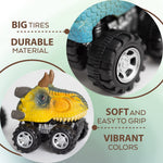 TOYLI 6 Pack Pull Back Dino Cars - Dinosaur Car Toys for Kids, Dinosaur Car, Pull Back Dinosaur Cars 6 Pack