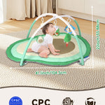 Tummy Time Mat, 9-in-1 Avocado Baby Play Gym Mat, Oversize Baby Play Activity Mats with Sunshade & 6 Detachable Sensory Toys, Washable Non-Slip Mat for Newborn Infant Baby Essentials Gift