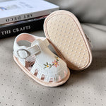 Myleleya Baby Girls Sandals Summer Baby Girl Flat Shoes Soft Sole Closed Toe Beach Sandal Infant Newborn Crib Shoes First Walkers Prewalkers Shoes