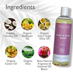 SoCal Suds & Company - 12oz Thick Organic Castile Soap Liquid Rose, Hand & Body Wash for Men & Women, Made w/Organic Oils & Coconut Oil, Perfect Bath Essentials, Gentle Soap for All Skin Types