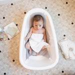 Regalo Baby Basics 3-in-1 Grow with Me Bath Tub, Award Winning Brand, Adjustable As Your Baby Grows, Includes Foam Padded Air Mesh Sling, Drying Hook,