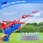 Neoot Toy Airplane, 3 Pack Airplane Launcher Toys 2 Flight Mode Glider Plane Outdoor Toys for Kids Ages 3 4 5 6 7 8 9 10 11 12 Year Old Boys & Girls Birthday Gift, Educational Flying Kids Toys