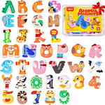 JoyCat Magnetic Letters and Numbers Fridge Magnets, Soft PVC Learning Refrigerator Toy Set for Kids & Toddlers, 26 Animal Alphabet Letters and 0-9 Numbers, Birthday Gift for Baby Boys and Girls
