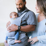 Baby Tula Lite Ripstop Nylon Compact Baby Carrier, Lightweight & Ergonomic Carrier for Travel w/Convenient Storage Hip Pouch, Multiple Carrying Positions for 12lbs to 30lbs - Beyond (Steel Blue/Dash)