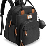 RUVALINO Diaper Bag Backpack-Multifunction Travel Baby Diaper Bag with Changing Pad, Insulated Bottle Holders & Pacifier Case, Large Capacity, Waterproof, Gray