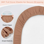Basumee Baby Bassinet Sheets 2 Pack Muslin Bassinet Mattress Sheets for Boys Girls Soft Breathable Bedside Bassinet Fitted Sheet with Bottom Elastic Band 33''x17''x4'' Fit for Rectangle Oval Hourglass