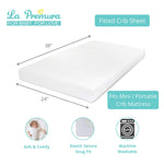 La Premura Baby Mini Crib Bedding Set for Girls, Pastel Purple Butterfly, 3 Piece Crib Set for Nursery Portable Crib, Purple and Pink