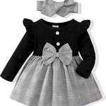 Baby Girl Dress Infant Clothes Newborn Fall Winter Outfits Plaid Dresses Cute Birthday Gifts Holiday Princess Dress for Girls