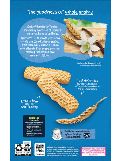 Gerber Toddler Snack Trio Variety Pack - Cinnamon Animal Crackers, Banana Cookies, Lil' Biscuits (Pack of 3) - Ideal for Self-Feeding - Nutrient-Packed with Calcium, Iron & Zinc
