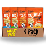 Todd's Better Snacks Egg-Cellent Protein Puffs, Variety Pack, 2.5 Oz (Pack of 4), Made with Egg Whites, 12g Protein, Gluten Free Healthy Snack