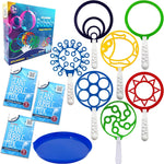 Giant Bubble Wands, Bubble Toys, Large Blowing Rings, Variety Shapes Set for Big Soap Bubbles, Includes Huge Bubble Mix Solution Kit 11 Pack, Summer Party, Park Beach Fun Activities
