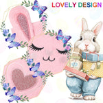 ParkistStar Furry Kid Diary, Rabbit Diary for Girls with Lock, Plush Pink Rabbit Notebook Set with Lock and Pen, Kids Journal Notebook, 80 Lined Sheet, School, Birthday Gift A5