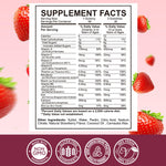 Iron Supplement Gummies for Kids - with Calcium, Zinc, Kids Multivitamin with Iron Gummies - Immune Support, Blood Builder & Energy Support for Iron Deficiency, Anemia, Vegan - 60 Gummies