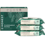 Honest brand flushable wipes packaging with green and white design.
