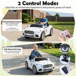 Costzon Ride On Car, 12V Licensed Mercedes Benz Electric Vehicles with Parent Remote Control, LED Headlights, Music & Wireless Connection, Kids Car for Boys Girls Aged 3-8 (SL500,White)