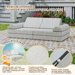 jela Kids Couch, Waterproof Kids Modular Sofa for Outdoor & Indoor, UV Resistant Child Sectional Sofa, Foam Play Couch Playhouse Play Set for Children Adults(Sand Beige)