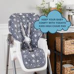 Todays Kids High Chair Pad - Machine Washable High Chair Cover, Easy Use Highchair Cushion, Soft Highchairs Covers for Baby, Padded Highchair Cover w/Elastic Back, Fits 3-5 Point Harness Chairs