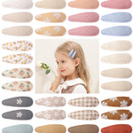 doboi 40Pcs Toddler Hair Clips Hair Barrettes Baby Girls Hair Bows Clips Floral Print Non Slip Snap Hairpins Flower Hair Clips for Girls Kids Toddler Hair Accessories