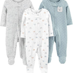Simple Joys by Carter's Baby 3-Pack Neutral Sleep and Play, Bear/Llama/Rainbow, Preemie
