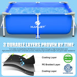 Hanjet 3.6 Foot x 13.8 Inch Kids Small Deep Pool for Adults Swimming Pool Above Ground, Rectangle Eco-Friendly Odorless Backyard Pool for Dog, Easy to Clean & Durable Frame for Toddlers