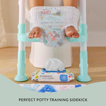 The Honest Company Potty Training Bundle | Plant-Based, Fragrance-Free Toddler Flushable Wipes (42 Count) + Size 2T/3T Training Pants (66 Count) (up to 34 lbs) | Let's Color + See Me Rollin'