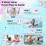 Vvinca Separable Toddler Swim Vest Fit 22-66 Lbs（1-6 Years）|2025 Newest 3 in 1 Pool Float & Arm Bands Boys and Girls, Adjustable Sturdy Safety for Infant 1 2 3 4 5 6 Year