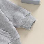 Lukivech Toddler Baby Boy Girl Hoodies Solid Color Long Sleeve Kangaroo Pocket Hooded Sweatshirt Top Fall Winter Clothes (Gray, 12-18 Months)