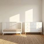 dadada Baby Harmony Nursery Set, Furniture Set. Baby Crib and Dresser Combo. Soho 3-in-1 Convertible Crib and Austin 5 Drawer Nursery Dresser. White Beechwood
