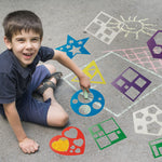 12 Pieces Geometric Stencils Template Set for Kids Children Simple Drawing Stencils Colorful Art Painting Template for Toddlers Preschooler Learning Tool (Cute Colors,4.9 x 5.1 Inch)