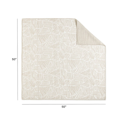 Babyletto 100% Organic Cotton Quilt, GOTS-Certified, 3-Layers of Ultra-Soft and Breathable Muslin - Oat Stripe