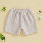 Aiwpstoin Toddler Baby Boy Girl Shorts Summer Casual Elastic Waist Striped Shorts Pants Boxer Bottoms (Khaki, 6-12 Months)