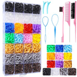 28 Colors Rubber Bands with 8 Hair Styling Tools, 1500 Pcs Colorful Elastic Ties Small Rubber Bands Baby Toddler Ties for Girls Hair Accessories Christmas Gifts