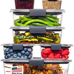 Rubbermaid Brilliance Food Storage Containers, Set of 5 (10 Pieces), BPA-Free, Leak-Proof, Clear