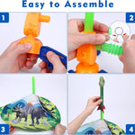 Dinosaur Toy Rocket Launcher for Kids - Launch Up to 100 Ft, 4 Rockets, Outdoor Outside Toys for Kids, Dinosaur Toys, Birthday Gifts for 3 4 5 6 7 8-12 Year Old Boys Girls