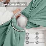 MISSWISDOM Baby Ring Sling Baby Carrier Newborn to Toddler Carrier (7-35 lbs), Baby Sling Carrier, Toddler Sling Carriers, Infant Wraps Carriers, Green