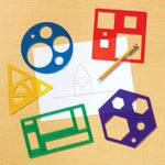 Learning Resources Primary Shapes Template Set - 5 Pieces, Ages 4+ Homeschool and Classroom Supplies, Geometric Shapes, Tracing Helper for Kids