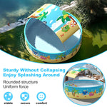 Foldable Swimming Pool with Canopy for Kids 62.9"x17.7" Hard Plastic Portable Dog Pool Anti-Slip Collapsible Pets Bathtub Kiddie Pool Indoor Outdoor Backyard (JellieMons 63'')